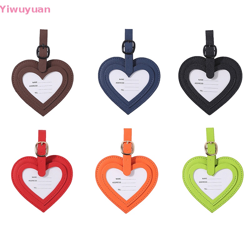 1 Nhãn Tên Gắn Hành Lý Du Lịch Bằng Da Hình Trái Tim Mới