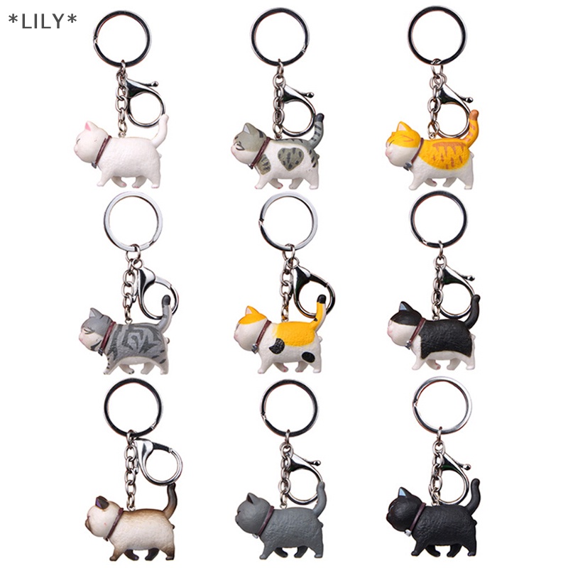 Lily mới đáng yêu mèo Kitten Keychain Keyring túi xách mặt dây chuyền trang trí trẻ em Đồ chơi Quà Tặng uuu