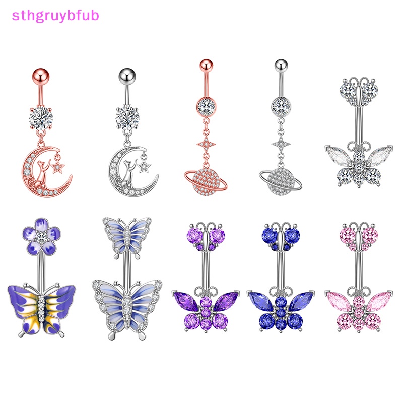 1 Khuyên Rốn Hình Bướm Đính Đá Zircon Thời Trang