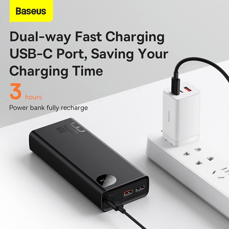 Sạc dự phòng Baseus 20000Mah Power Bank 30W / 22.5W PD QC 3.0 Sạc Nhanh cho điện thoại và Macbook