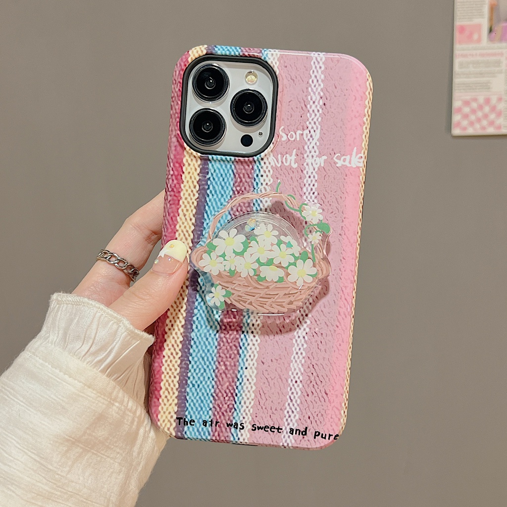 Ốp Điện Thoại PC Cứng Chống Sốc Họa Tiết Hoa Kèm Giá Đỡ Cho iPhone 11 13 12 14 Pro Max