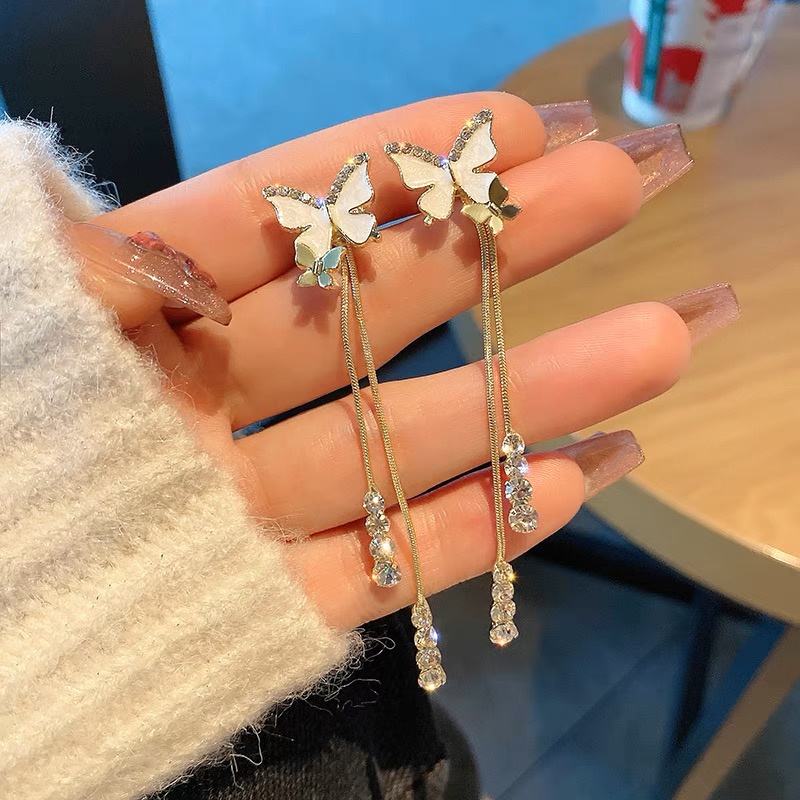 Khuyên Tai Tua Rua Thắt Nơ Nhiều Kiểu Dáng Phong Cách Hàn Quốc Thiết Kế Mới Cho Nữ