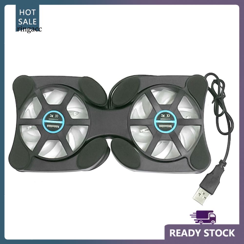 Quạt Tản Nhiệt 2 Đầu RGA 14inch Có Thể Gấp Gọn Tiện Dụng Cho Laptop Notebook