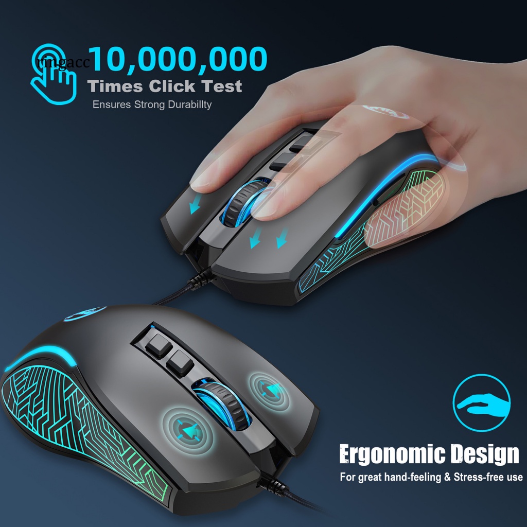 Bộ Bàn Phím Và Chuột RGA 61 Phím Có Dây 7 Màu Dạ Quang Chống Trượt Chống Nước Dùng Để Chơi Game