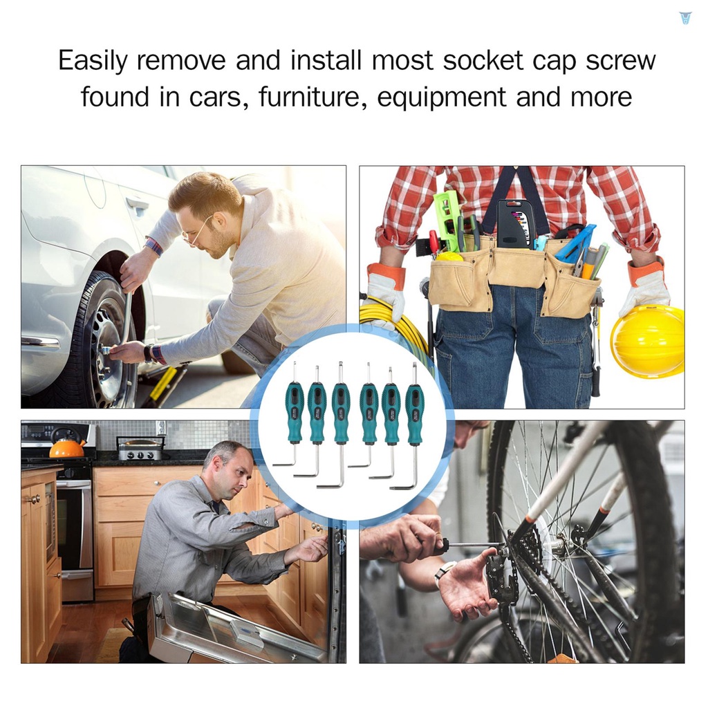 Bộ Cờ Lê Allen Bằng Thép Vanadium Với Tay Cầm TPU Tiện Dụng