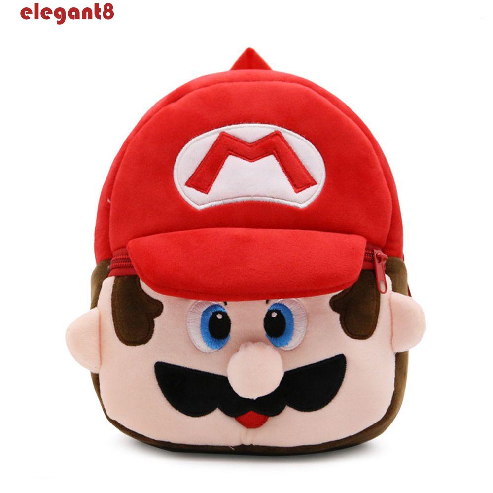 Ba Lô Lông Nhung Mềm Chất Lượng Cao In Hình Mario Dễ Thương
