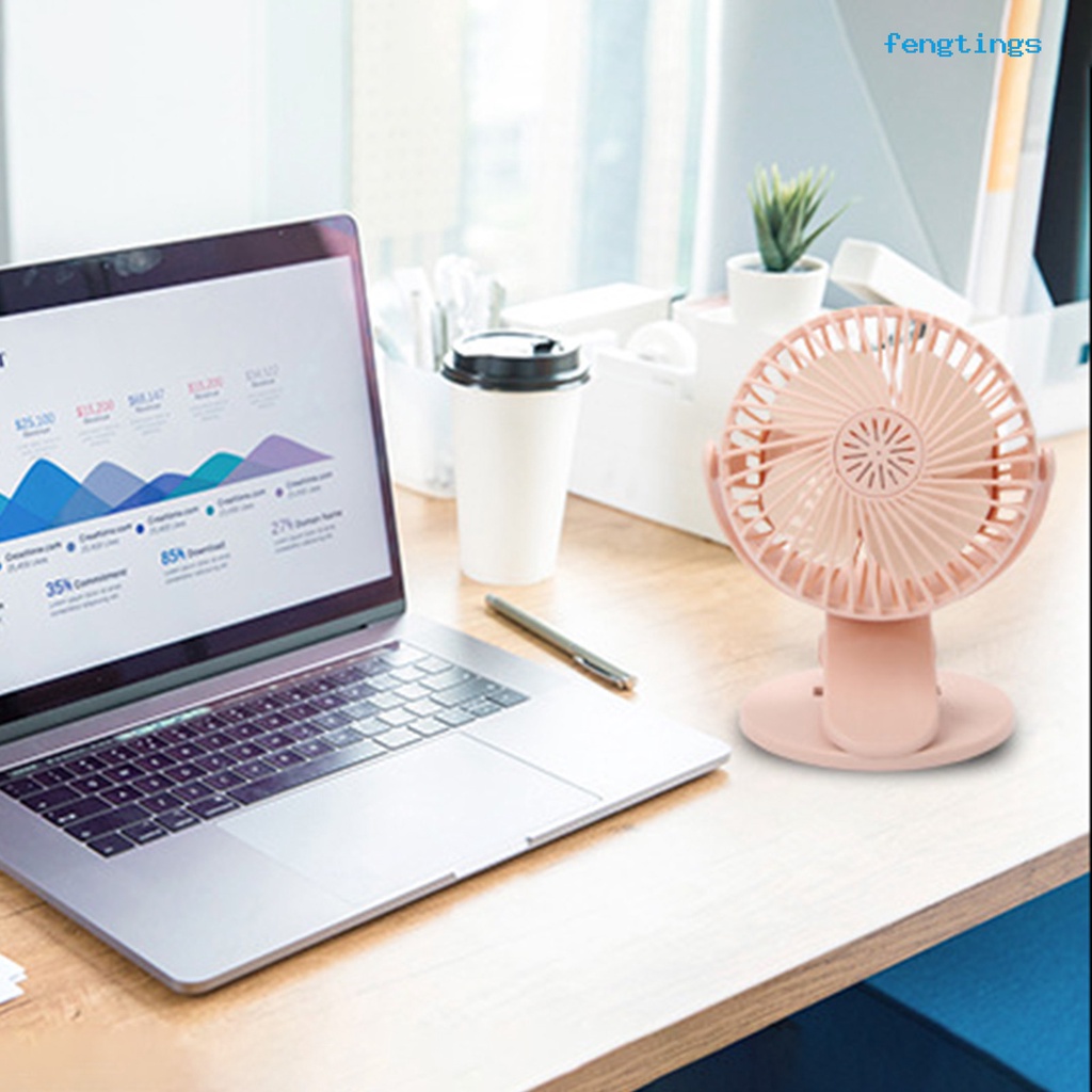 Quạt Làm Mát Mini 3 Bánh Răng Dạng Kẹp Xoay 360 Độ Không Ồn Có Thể Sạc Lại Dùng Ngoài Trời