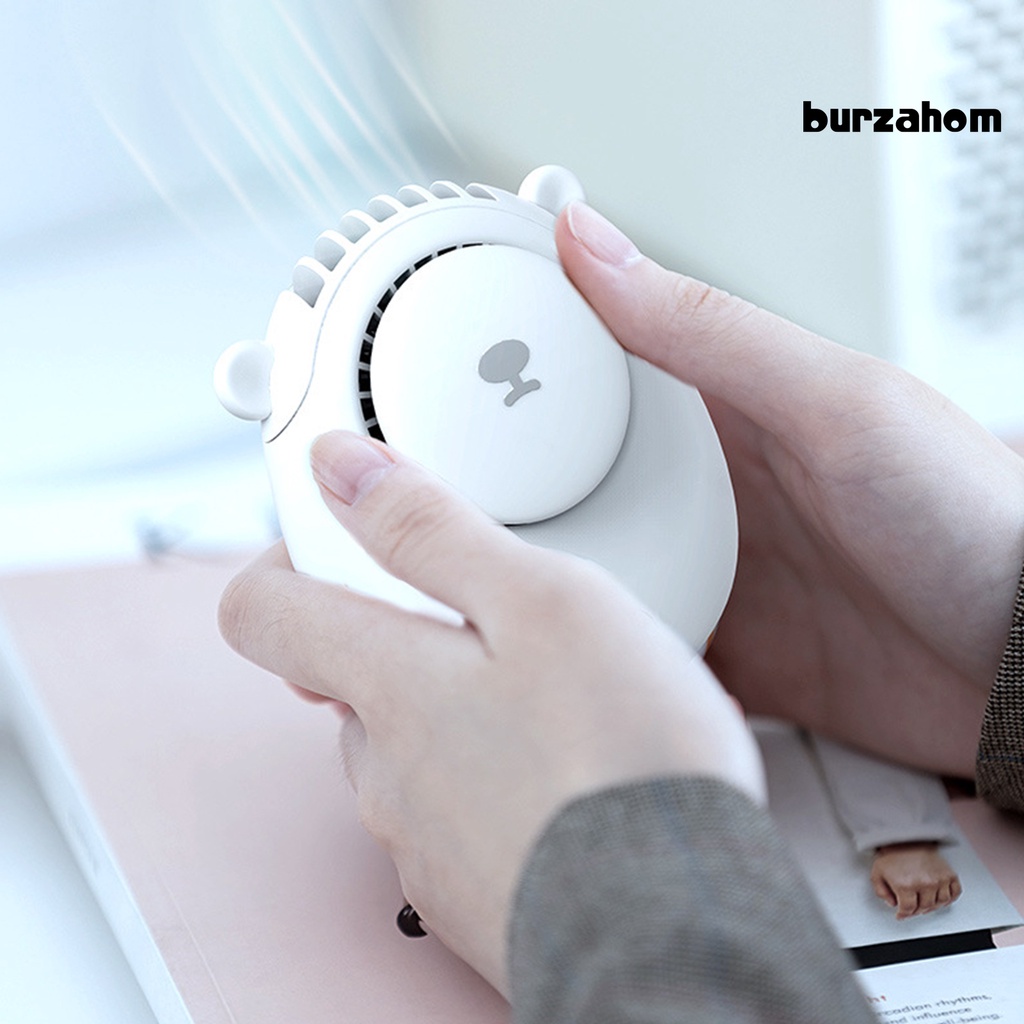 Quạt Làm Mát Đeo Cổ / Cầm Tay Hình Gấu Sạc Cổng USB Dùng Ngoài Trời Vào Mùa Hè