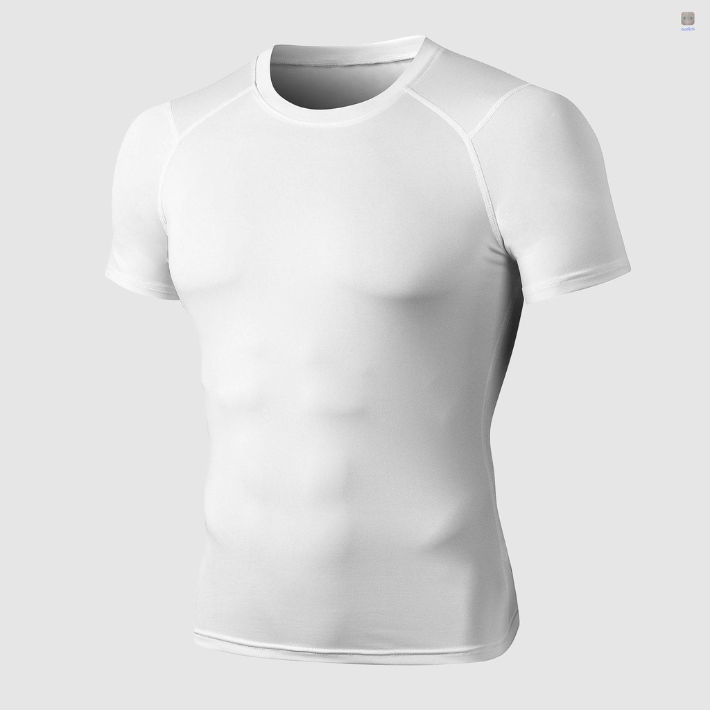 Áo Thun Thể Thao Ngắn Tay Cổ Tròn Ôm Dáng Co Giãn Chất Lượng Dành Cho Nam