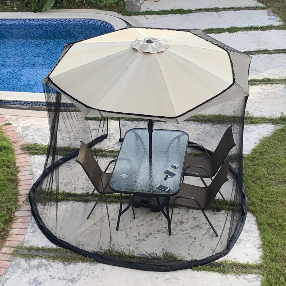 Tấm Lưới Gắn Dù 11ft Có Thể Điều Chỉnh Kèm Khóa Kéo Đôi Cho Sân Vườn Ngoài Trời