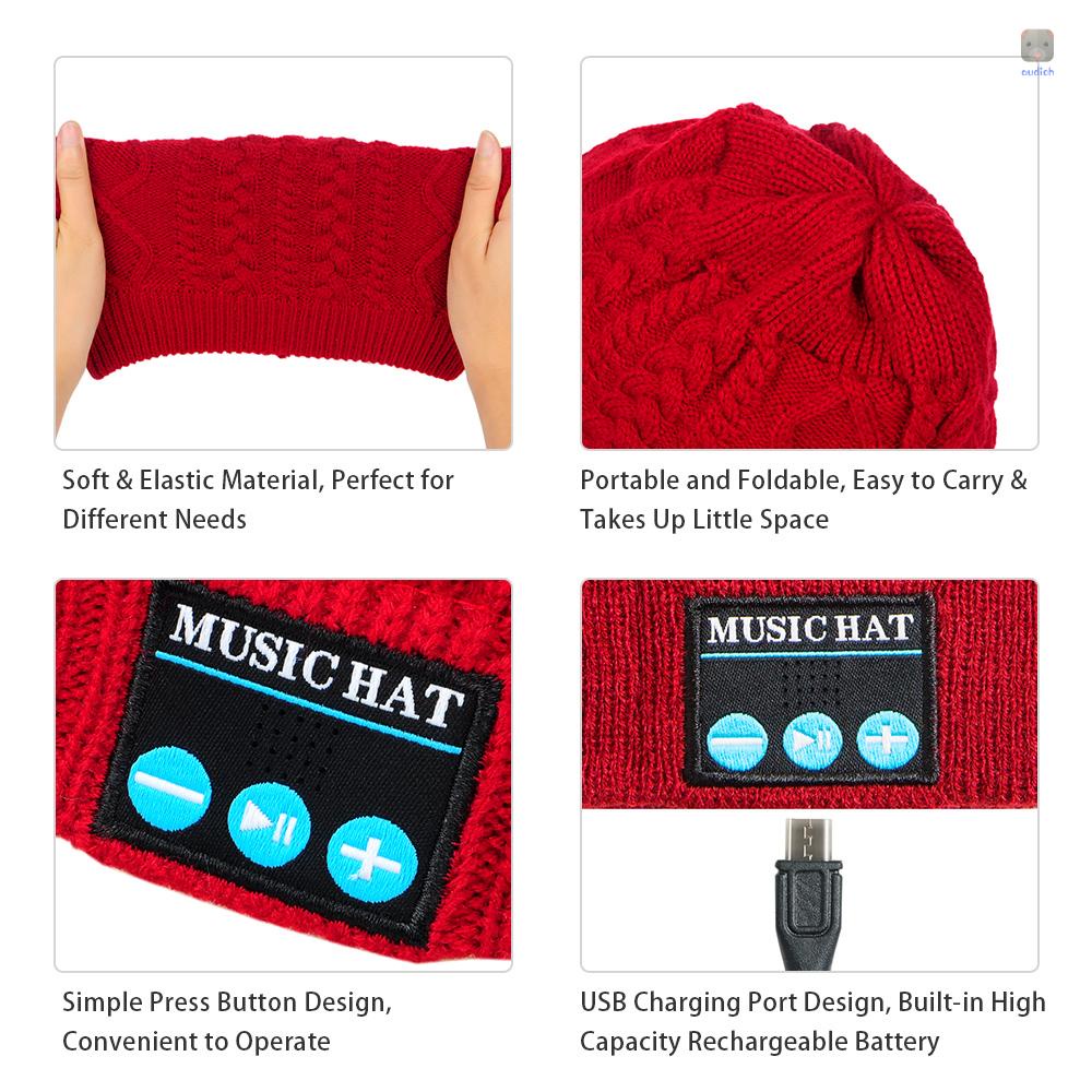 Mũ Dệt Kim MZ019 BT5.0 Có Thể Sạc Lại 200mAh Màu Nâu Dành Cho Người Lớn