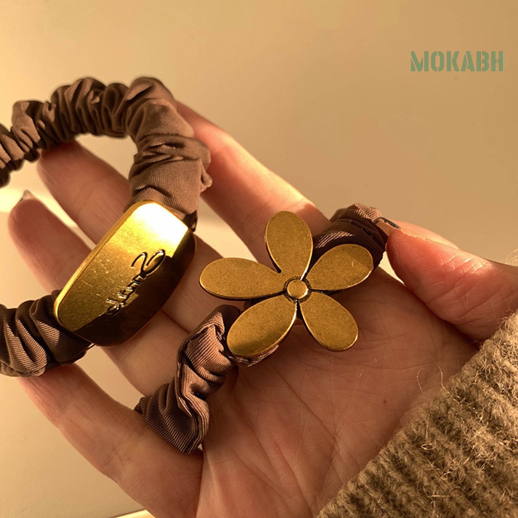 Dây Cột Tóc Đuôi Ngựa Họa Tiết Bông Hoa Thiết Kế Tối Giản Tinh Tế Dùng Hàng Ngày