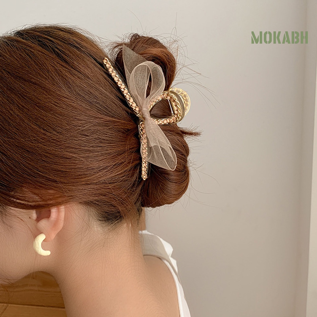 Kẹp Tóc Hình Nơ Đính Đá Màu Sắc Tươi Sáng Thanh Lịch