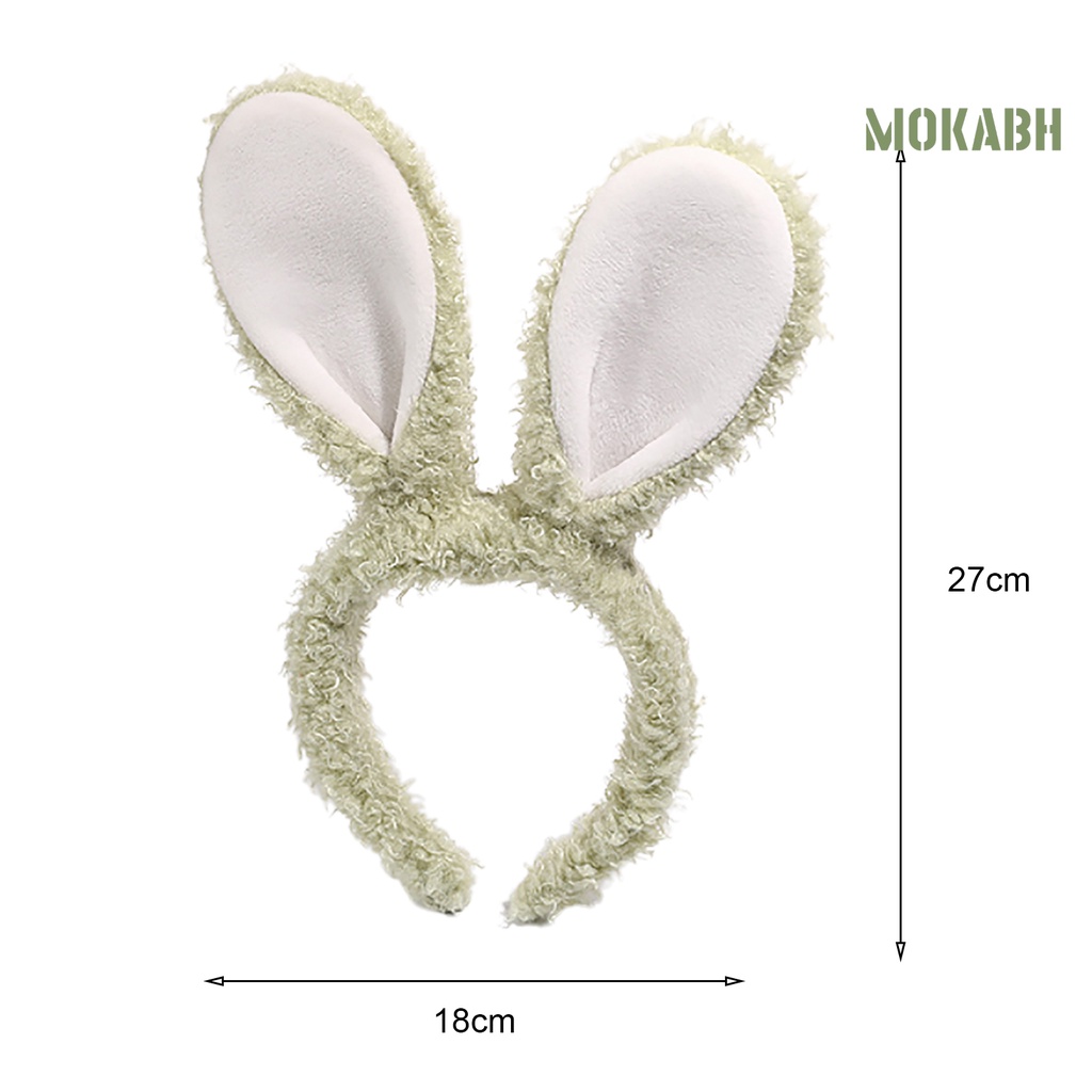 Băng Đô Tai Thỏ Bằng Vải Bông Chống Trượt Dễ Thương