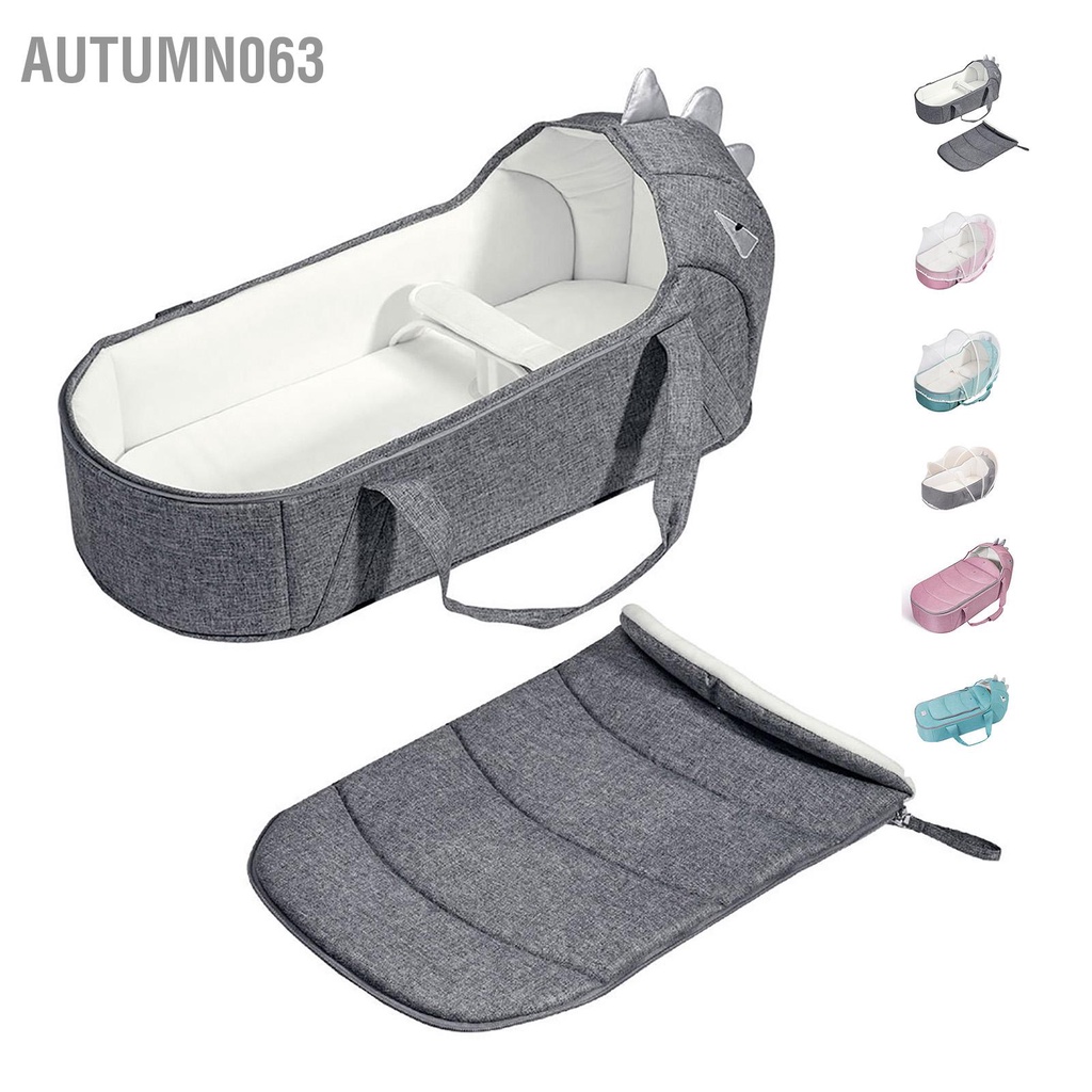 Autumn063 Di Động Giỏ Ngủ Cho Bé 3D Nệm Thiết Kế Thoải Mái Trẻ Sơ Sinh Du Lịch Giường Có Dây Đai An Toàn
