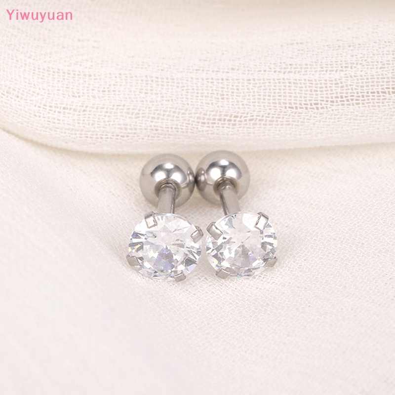 1 Đôi Khuyên Tai Xoắn Ốc 5mm Đính Đá Nhiều Màu Mới