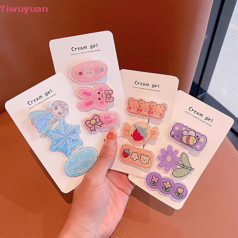 Bộ 3 Kẹp Tóc Hoạt Hình Xinh Xắn Cho Bé Gái