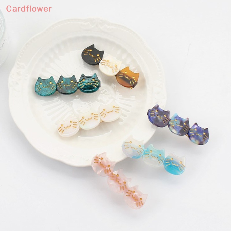 < Cardflower > Kẹp Tóc Mái Mặt Mèo Hoạt Hình Axit Acetic Dễ Thương Tạo Kiểu Tóc Cho Bé Gái
