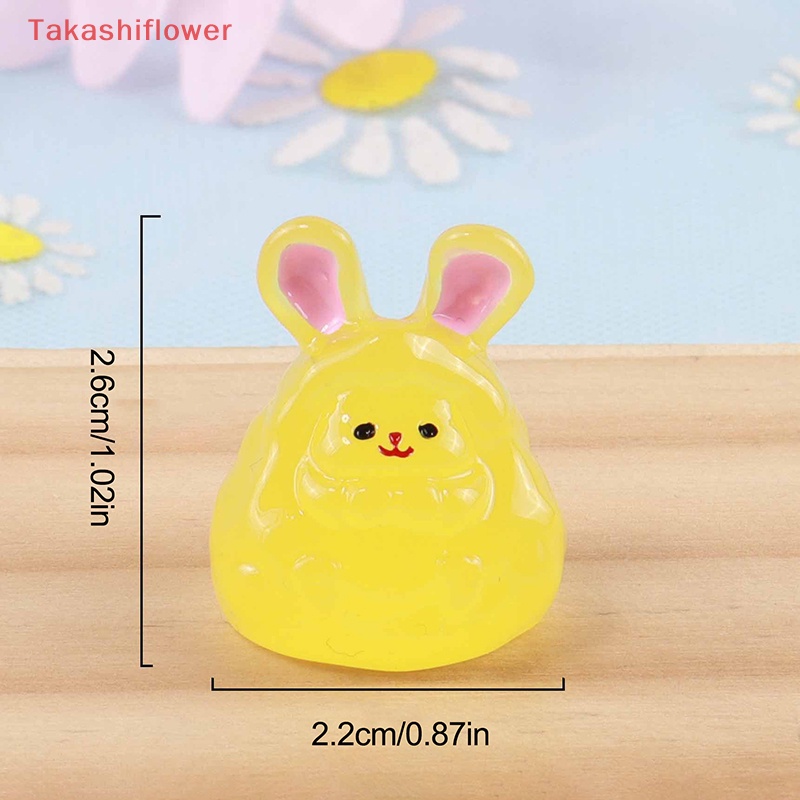 Set 2 Tượng Thỏ Hoạt Hình Mini Phát Sáng Dùng Để Trang Trí