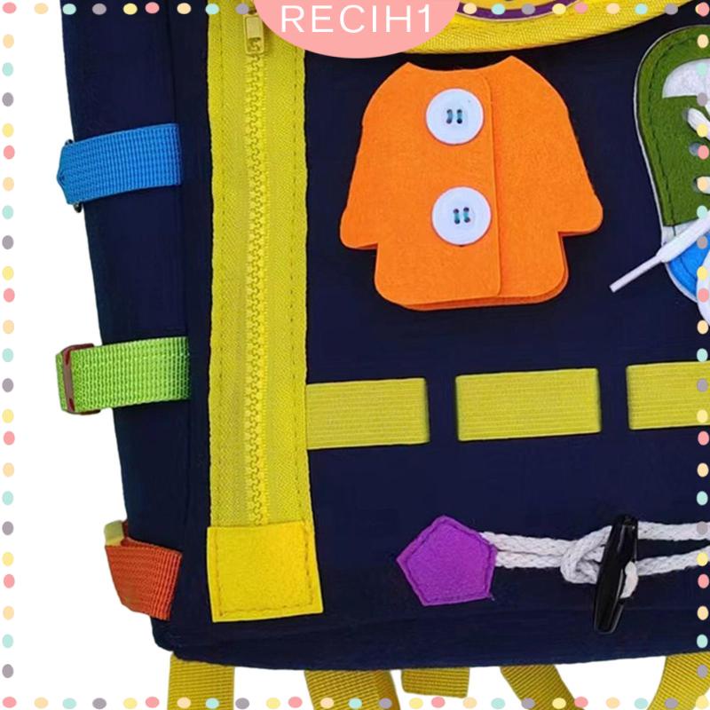 [Recih] Ba Lô Học Hoạt Động Có Khóa Kéo / Nút / Đồng Hồ Đồ Chơi Xếp Hình Kỹ Năng Sống Cơ Bản Dành Cho Trẻ Em 4~8 Tuổi