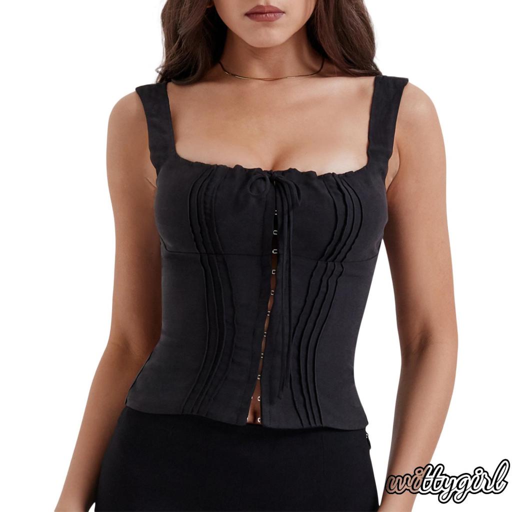 Áo Croptop Hai Dây Màu Trơn / Hoa Thời Trang Mùa Hè Cho Nữ