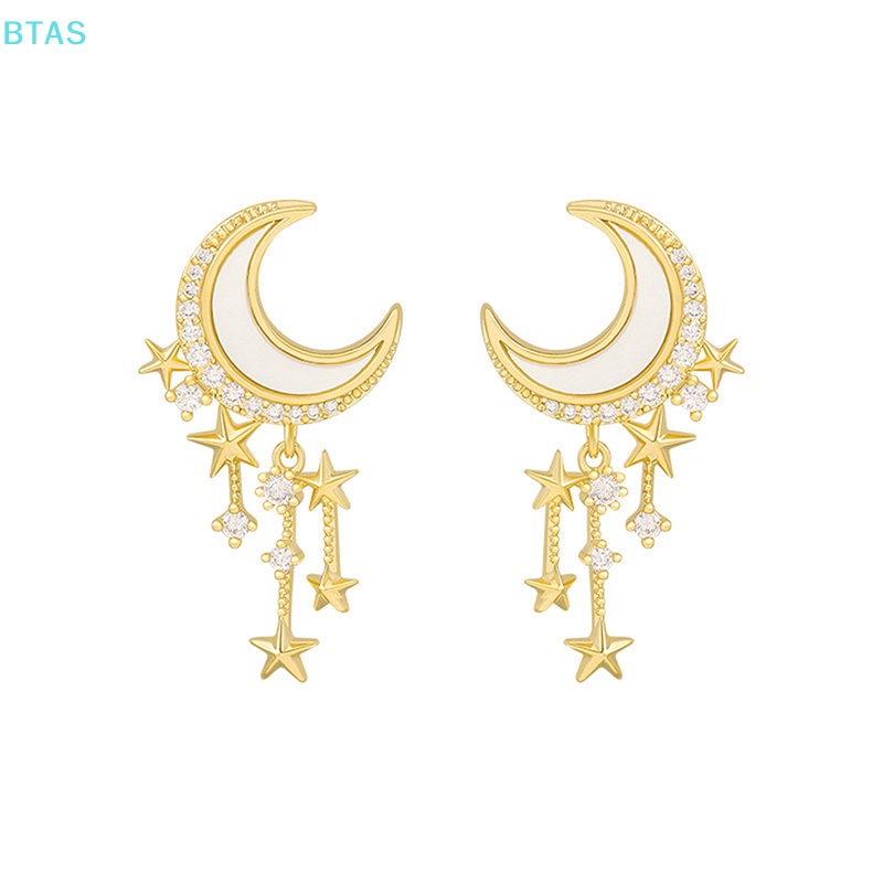 Bông Tai Mặt Trăng Đính Đá Thời Trang Mới 2022 Cho Nữ