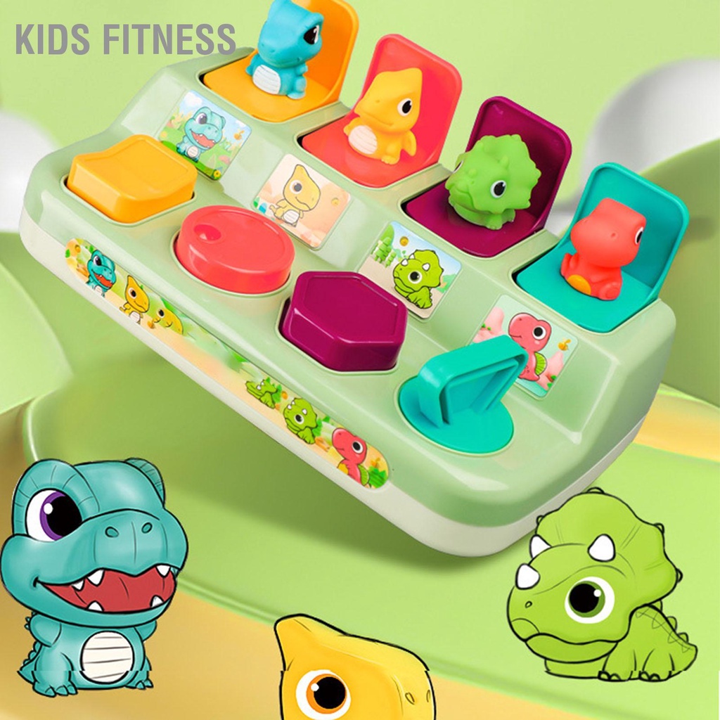 Kids Fitness Đồ chơi bật lên cho bé đầy màu sắc Phát triển giáo dục sớm Popup khủng long trẻ mới biết đi