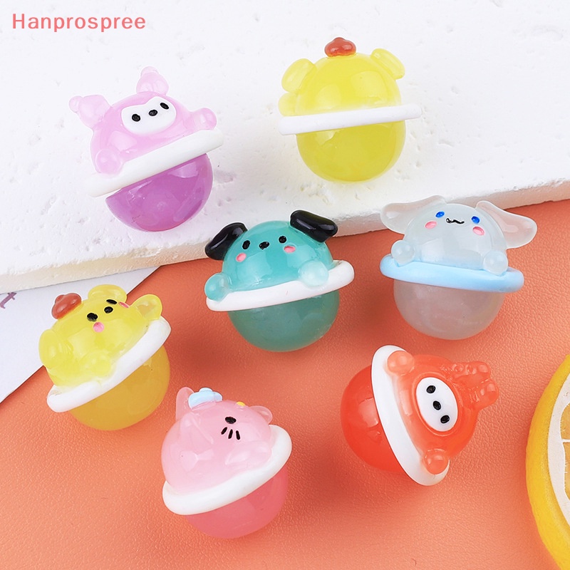 Bộ 2 Vòng cổ / Móc Khóa Hình Động Vật Bằng Nhựa Resin Phát Quang Xinh Xắn