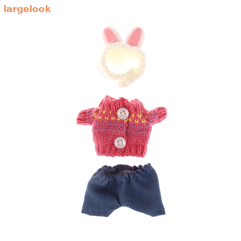 Set Đồ Gồm Áo Sweater Và Quần Ngắn Hình Tai Thỏ Dễ Thương Cho Búp Bê 1 / 12