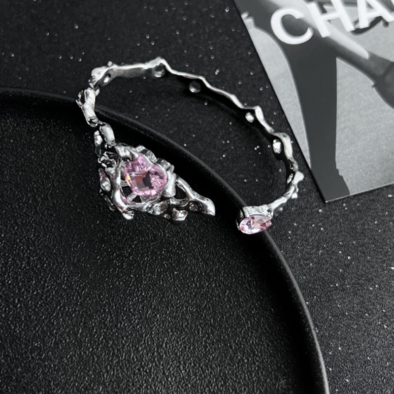 Vòng Tay Họa Tiết Trái Tim Màu Hồng Phong Cách hip hop Hàn Quốc Ngọt Ngào niche y2k