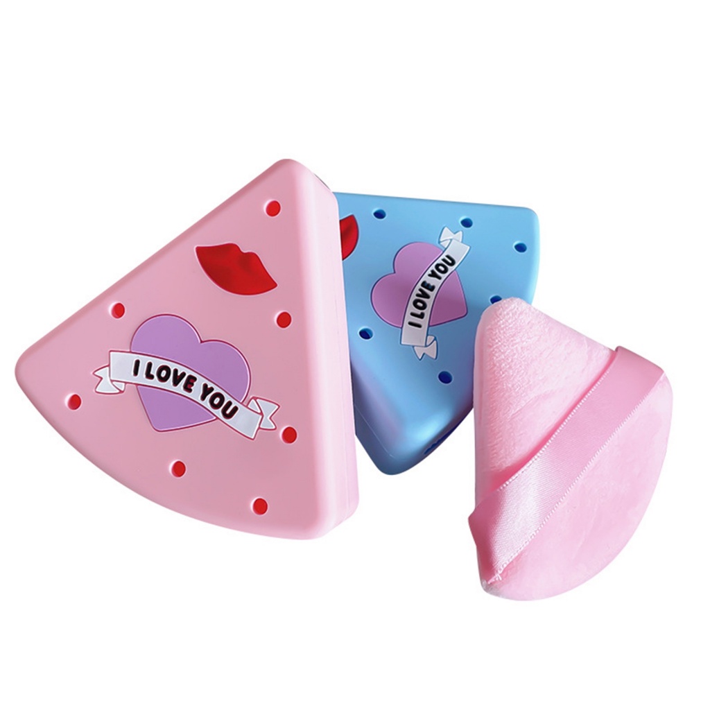 Hộp Đựng Mút Trang Điểm Hình Tam Giác Chống Vỡ Tiện Dụng