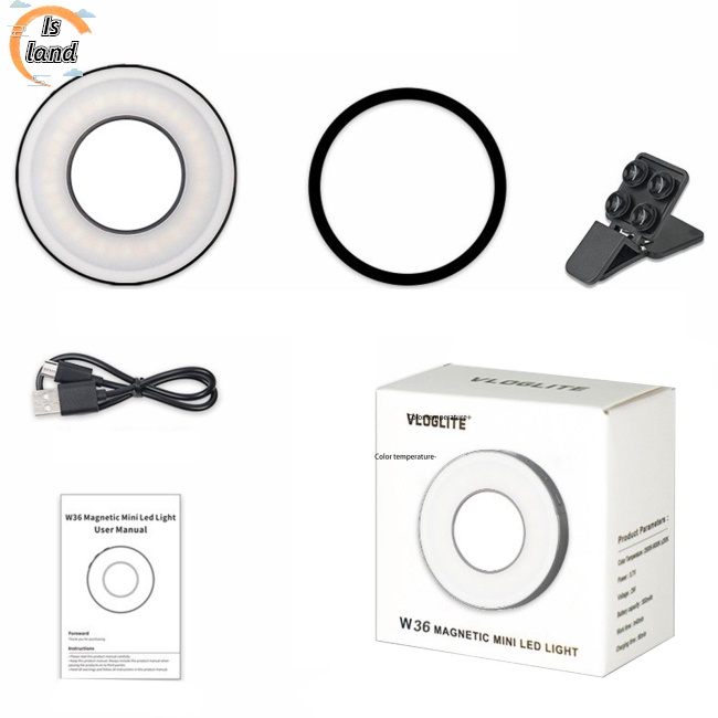 Gương Trang Điểm Mini Có Đèn Led W36 Có Thể Sạc Lại Bằng Cổng Usb Cho Điện Thoại