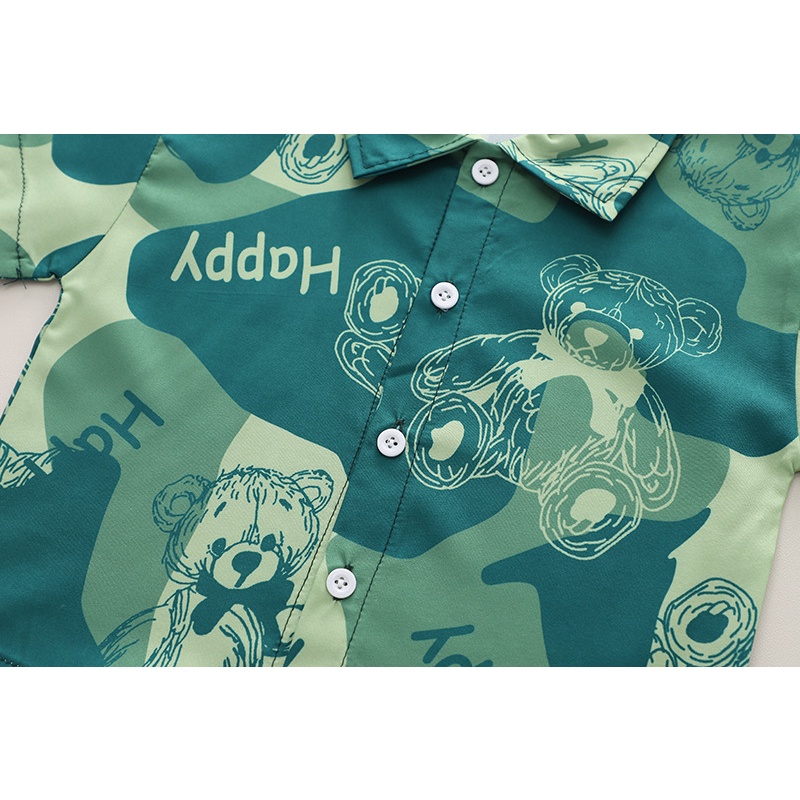 Áo Sơ Mi Họa Tiết Hoa Phong Cách Mùa Hè Thời Trang Cho Bé Trai