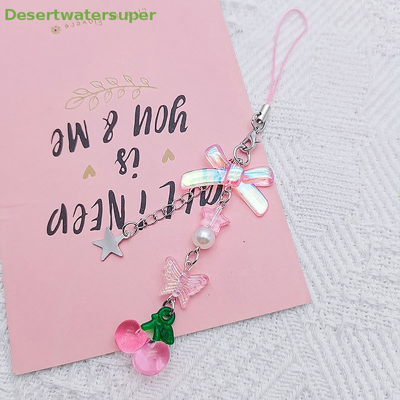 Dsvn Dây Đeo Điện Thoại Di Động Mùa Hè Họa Tiết Trái Tim Nơ Nhỏ Trong Mờ Nhẹ Nhàng Đa Năng Cho Học Sinh