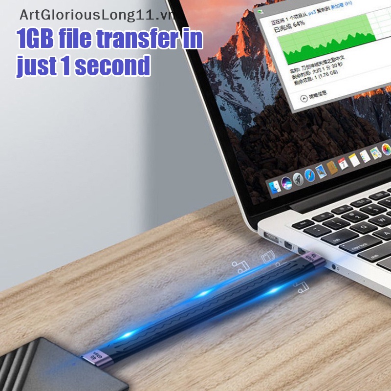 Dây Cáp ArtGloriousLong USB 4.0 Hai Đầu PD 100W 5A Sạc Nhanh USB C Sang Type C 40GB.