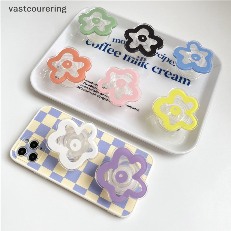 Vast New Epoxy Nhẫn Gắn Điện Thoại Di Động Có Thể Gập Lại Họa Tiết Hoa Tươi Tắn Đáng Yêu