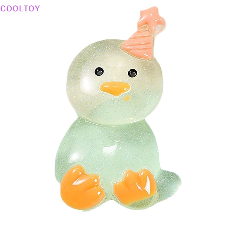 Bộ 2 Tượng Gà Mini Bằng Nhựa Resin Phát Quang Dễ Thương Trang Trí DIY