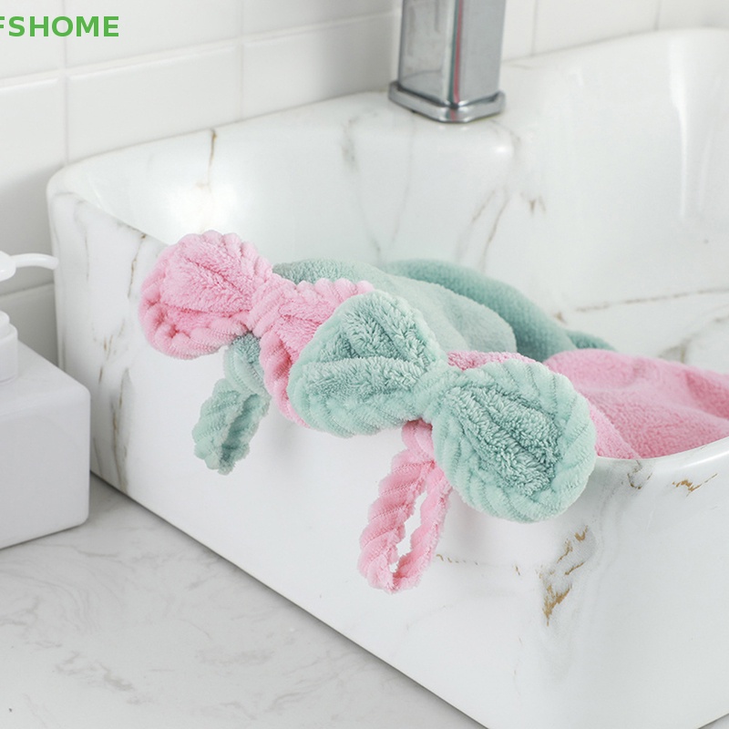 Khăn Lau Tay Vải Nhung San Hô Mềm Mại Thấm Hút Nước Nhanh Khô Tiện Dụng Cho Nhà Bếp / Phòng Tắm Mới