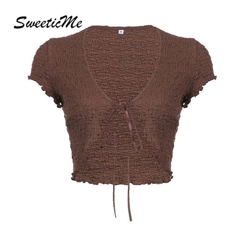 Áo Cardigan Ngắn Tay Cổ Chữ V Màu Trơn Thời Trang 2023 Cho Nữ