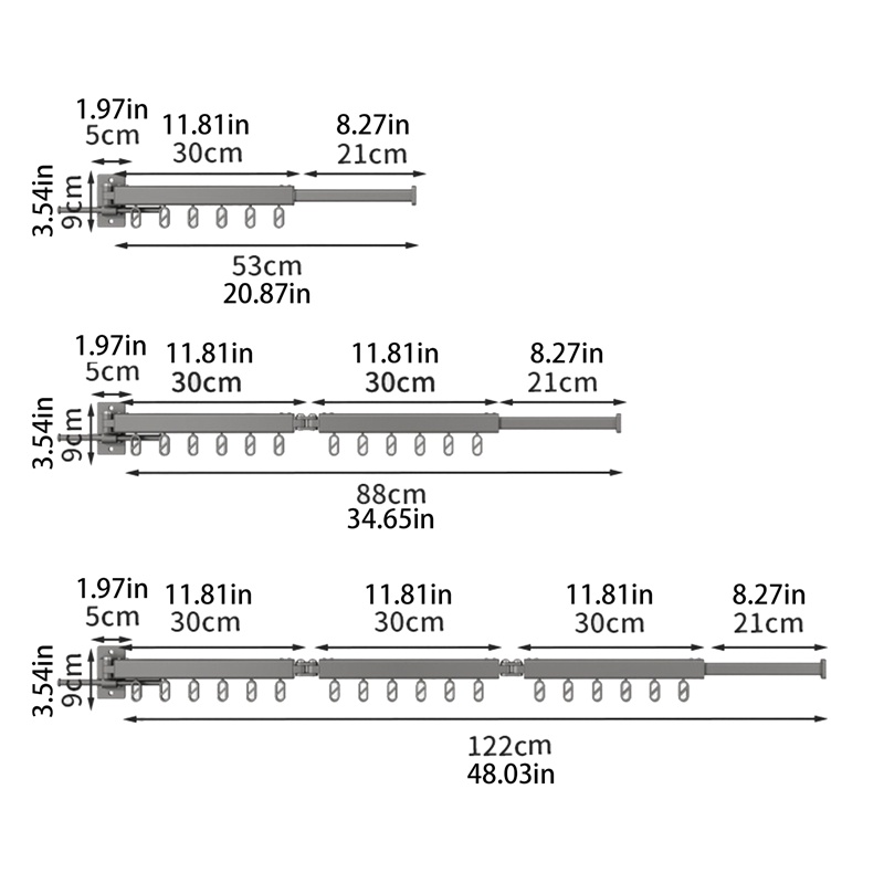 Móc Phơi Đồ Gắn Tường Có Thể Xoay Tiện Dụng