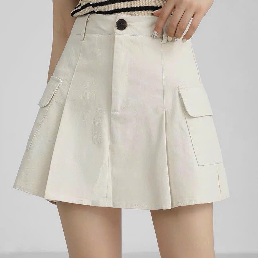 Chân váy V156 dáng A túi hộp chất kaki hàn có Bigsize 38-80kg