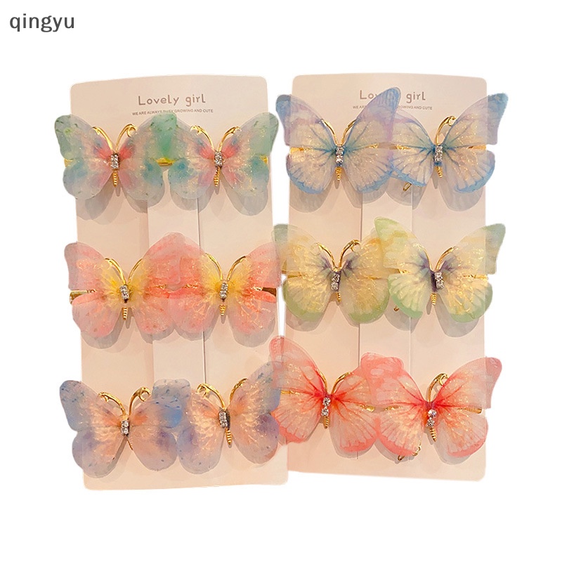 Bộ 6 Kẹp Tóc Hình Bươm Bướm Nhiều Màu Sắc Dễ Thương Cho Bé Gái