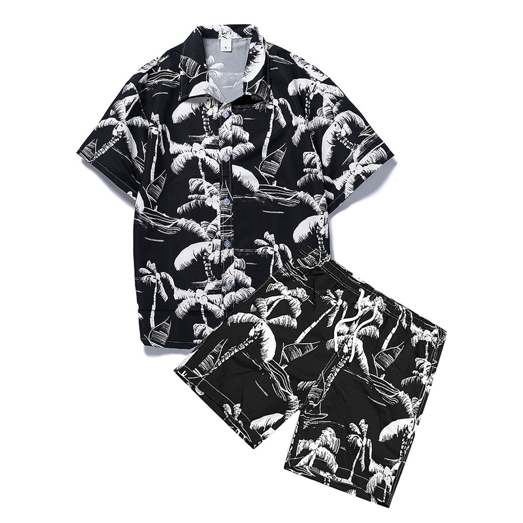 Bộ Áo In Họa Tiết Nhiệt Đới + Quần Short Bơi Thời Trang Xinh Xắn Cho Nữ