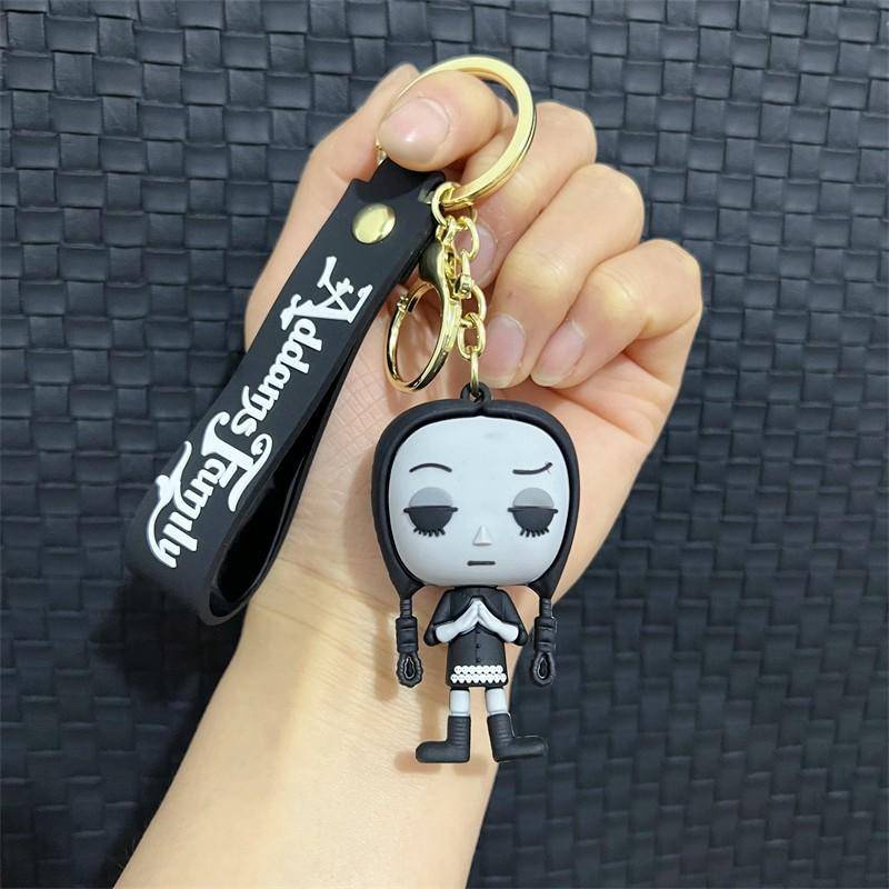 Mới Móc Khóa Nhựa PVC Adams Family Hình Nhân Vật Wednesday Dễ Thương