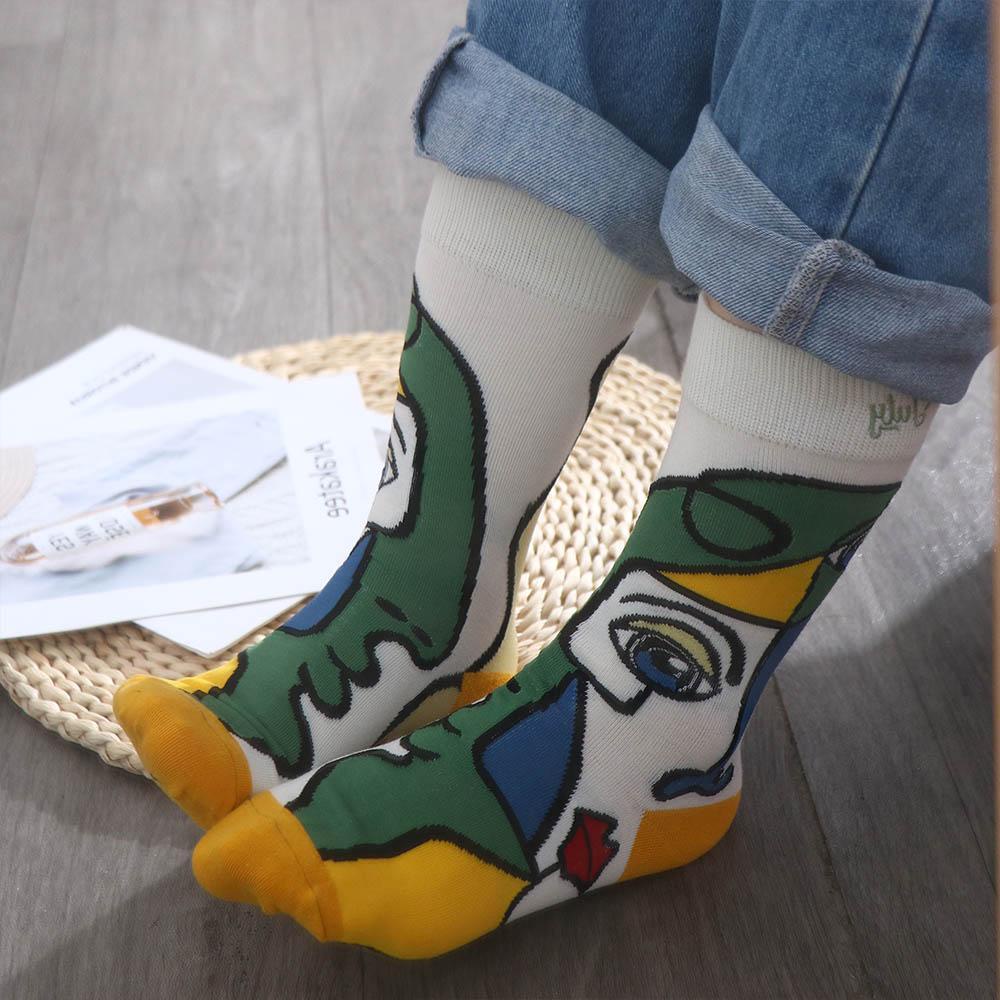 Vớ Cotton Cổ Vừa Thoáng Khí Thoải Mái Phong Cách Harajuku Thời Trang Thu Đông