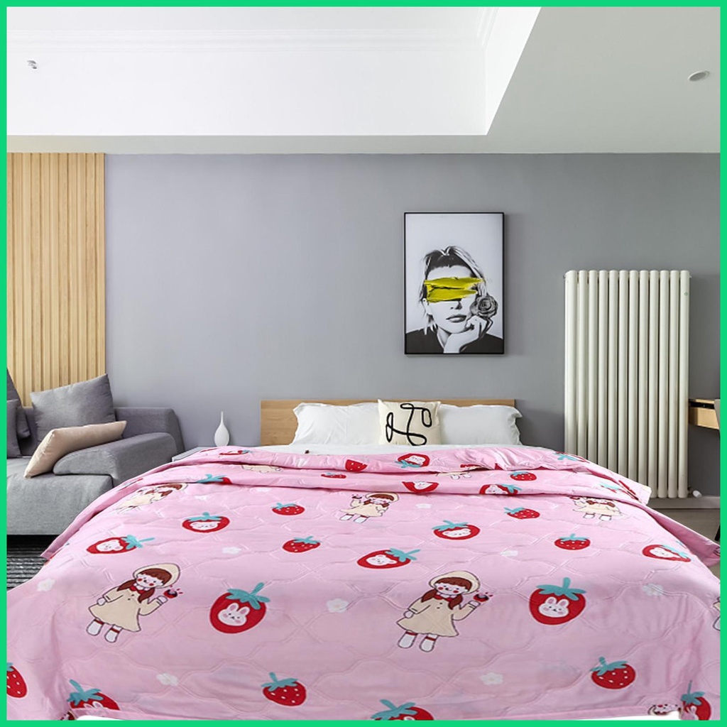 Chăn Bông Mỏng Nhẹ In Họa Tiết Mùa Hè