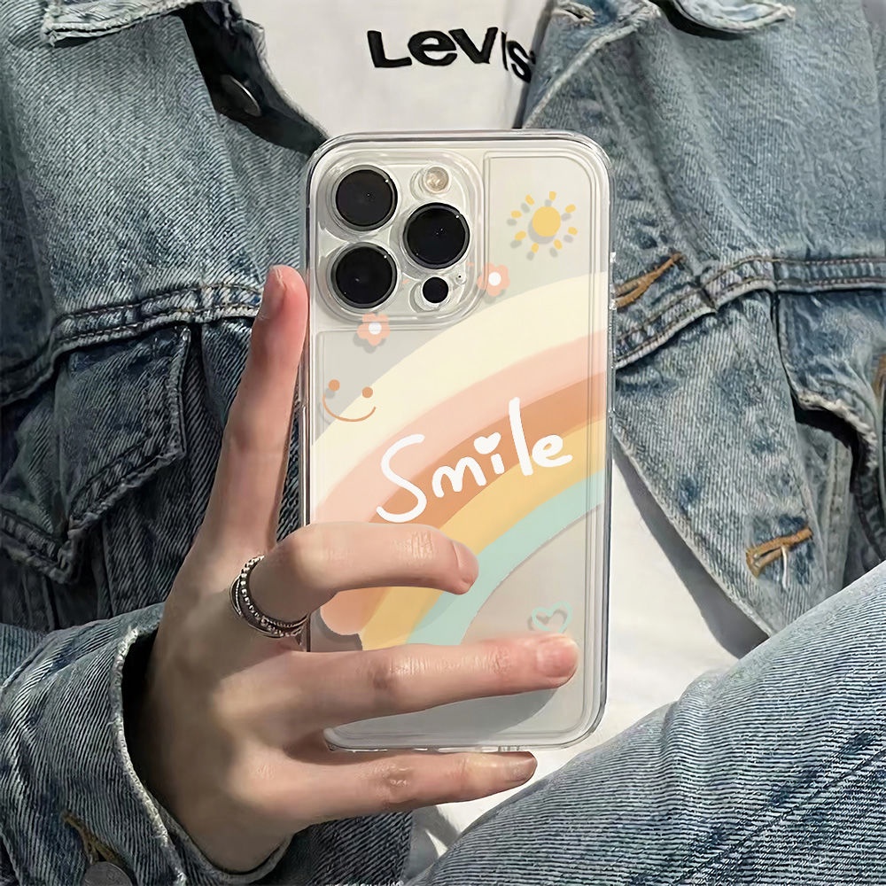 ✅Ốp Điện Thoại Dẻo Họa Tiết Cầu Vồng Đơn Giản Thời Trang Chống Sốc Cho Iphone13Iphone12Mlie 11 14ProPlus6In max78 GFZG