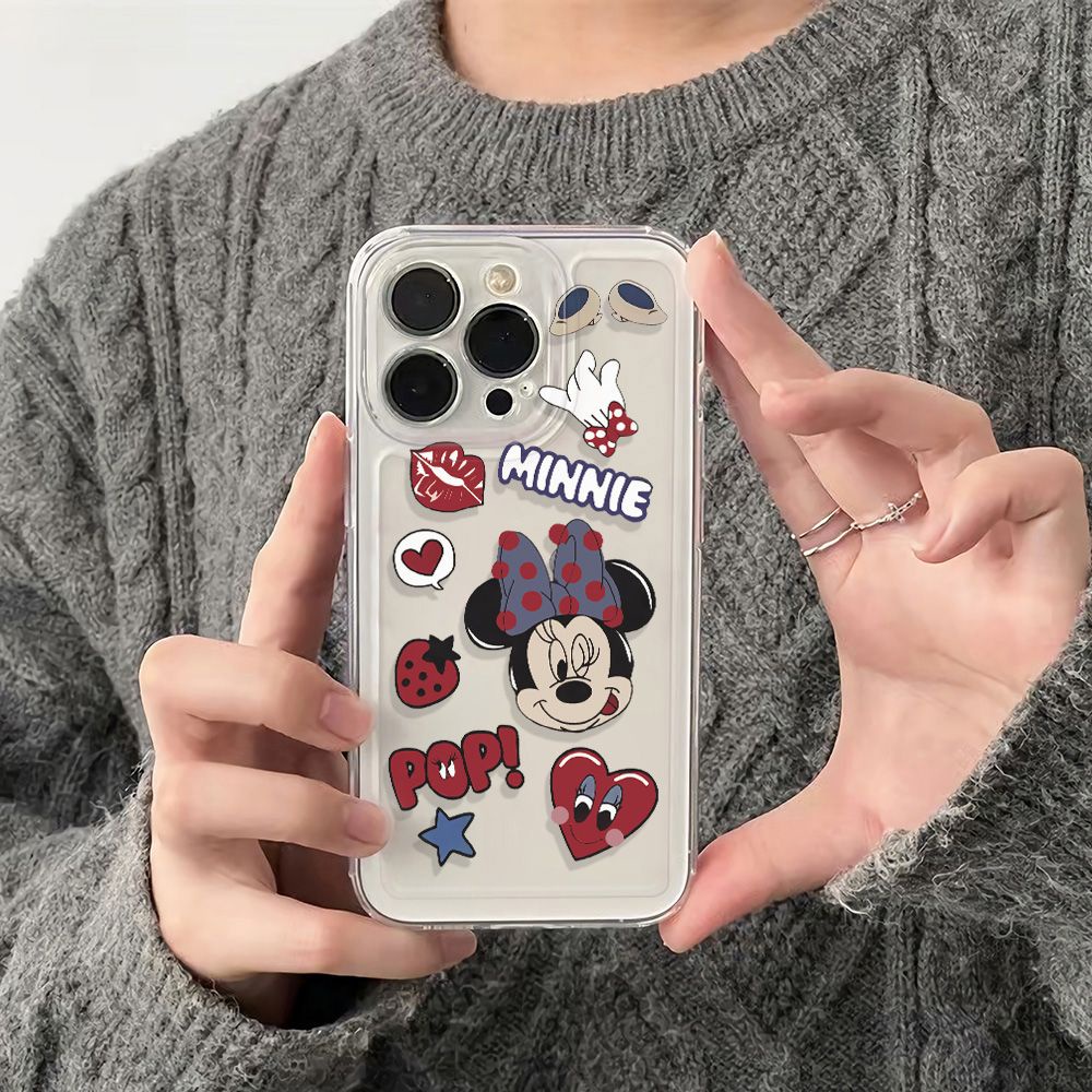 ✅Ốp Điện Thoại Dẻo Họa Tiết Hoạt Hình Minnie Dễ Thương Chống Sốc Cho Iphone1211Max 13plus 6In14Pro 78