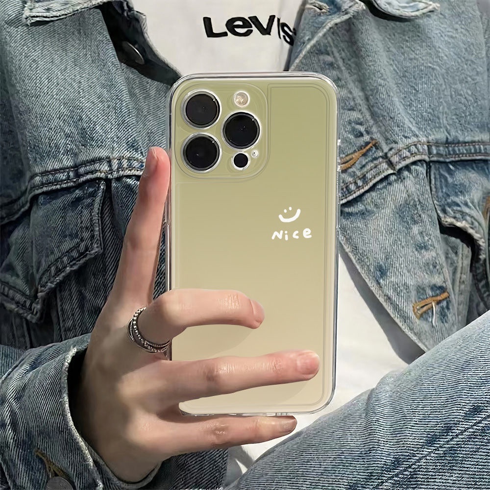 ✅Ốp Điện Thoại Phong Cách Tối Giản Cho iPhone121114Ốp Điện Thoại Mềm Chống Sốc Họa Tiết Mặt Cười Màu Gradient 13786ins WXQ8