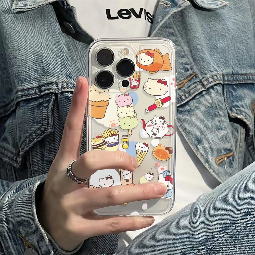 ✅Ốp Điện Thoại Mềm Chống Sốc Hình Đầu Mèo Và Kem Cho Iphone 12 11 W2GV 78 1314pro 6 Inch